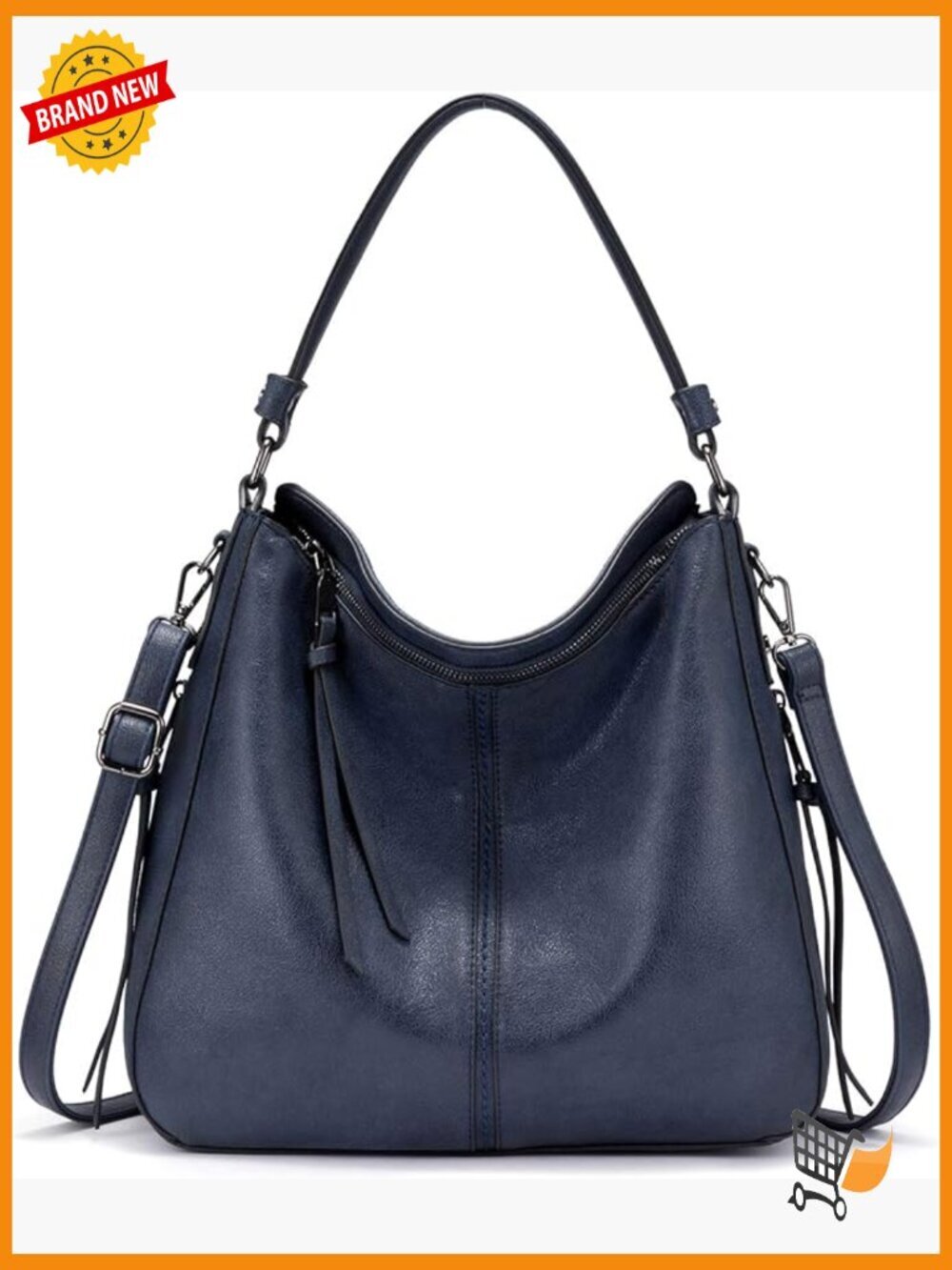 Large Faux Leather Hobo Crossbody Bag Shoulder Purse Tote